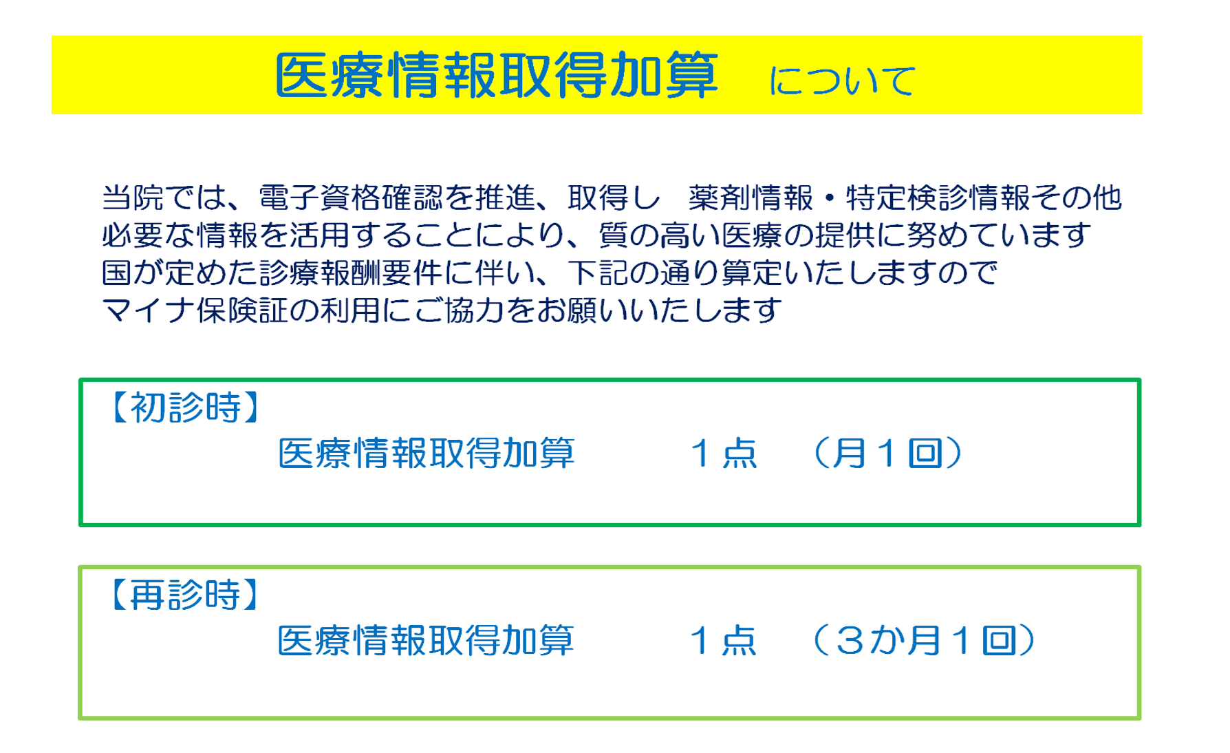 医療情報取得加算について